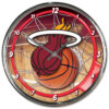 Miami Heat Round Chrome Wall Clock