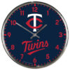 Minnesota Twins Clock Round Wall Style Chrome