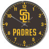 San Diego Padres Clock Round Wall Style Chrome