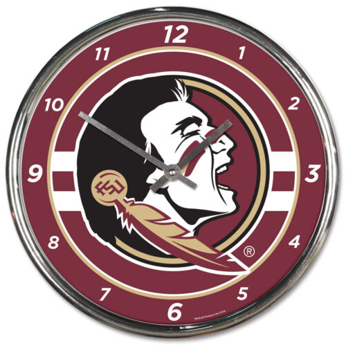 Florida State Seminoles Round Chrome Wall Clock