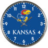 Kansas Jayhawks Round Chrome Wall Clock