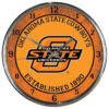 Oklahoma State Cowboys Clock Round Wall Style Chrome