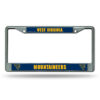 West Virginia Mountaineers License Plate Frame Chrome Printed Insert