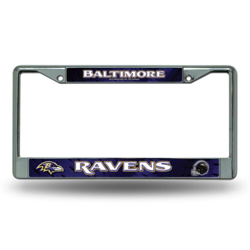 Baltimore Ravens License Plate Frame Chrome Printed Insert