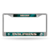 Miami Dolphins License Plate Frame Chrome Printed Insert