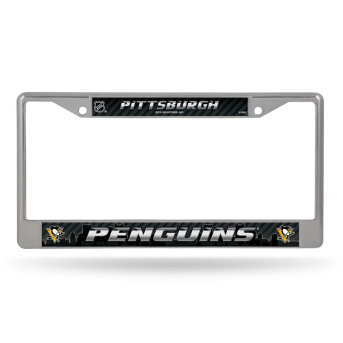 Pittsburgh Penguins License Plate Frame Chrome Printed Insert