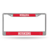 Nebraska Cornhuskers License Plate Frame Chrome Printed Insert