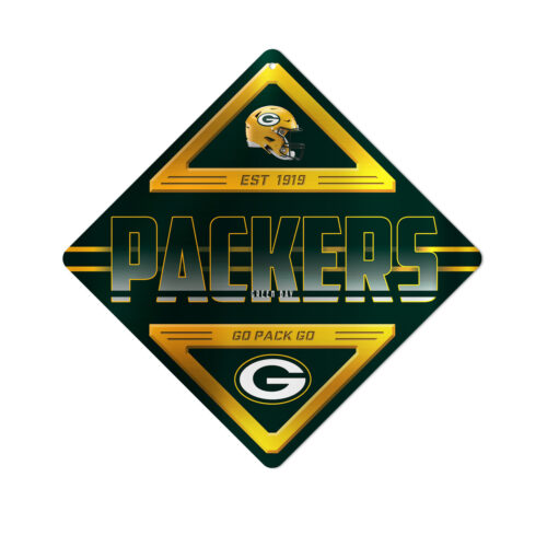 Green Bay Packers Sign Metal Diamond Shape