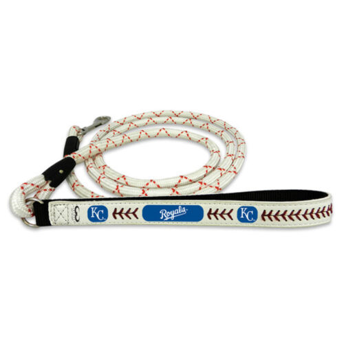 Kansas City Royals Pet Leash Frozen Rope Baseball Leather Size Medium CO