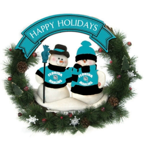 Florida Marlins Wreath 20 Inch Snowman CO