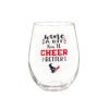 Houston Texans Glass 17oz Wine Stemless Boxed