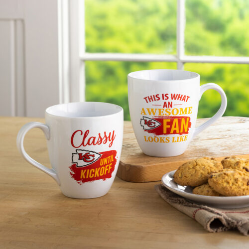 Kansas City Chiefs Coffee Mug 17oz Ceramic 2 Piece Set with Gift Box