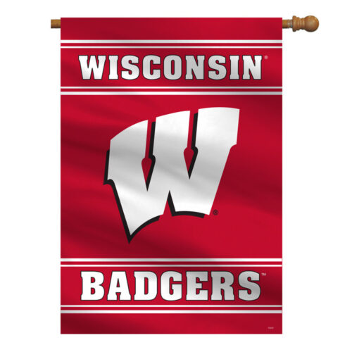 Wisconsin Badgers Banner 28×40 House Flag Style 2 Sided CO