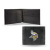 Minnesota Vikings Wallet Billfold Leather Embroidered Black