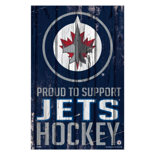 Winnipeg Jets Sign 11×17 Wood Proud to Support Design