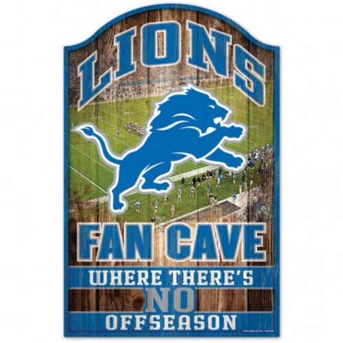 Detroit Lions Sign 11×17 Wood Fan Cave Design