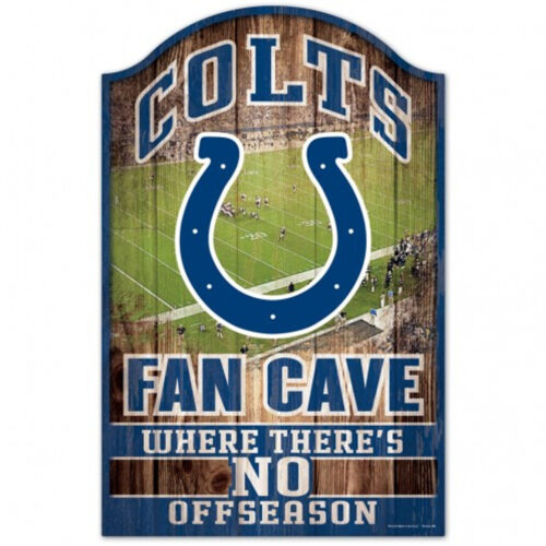 Indianapolis Colts Sign 11×17 Wood Fan Cave Design