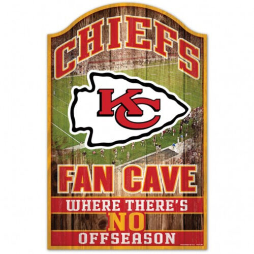 Kansas City Chiefs Sign 11×17 Wood Fan Cave Design