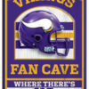 Minnesota Vikings Sign 11×17 Wood Fan Cave Design