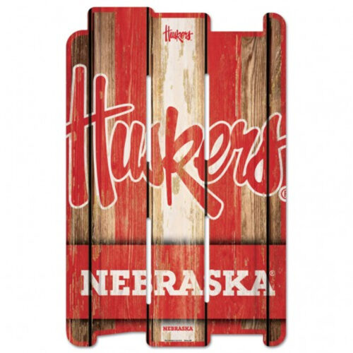 Nebraska Cornhuskers Sign 11×17 Wood Fence Style