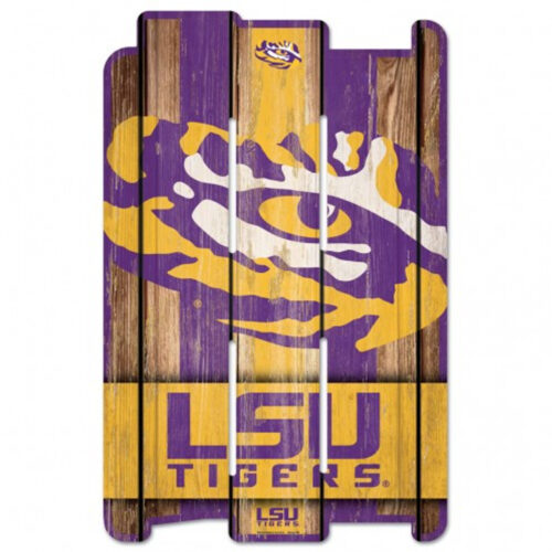 LSU Tigers Sign 11×17 Wood Fence Style