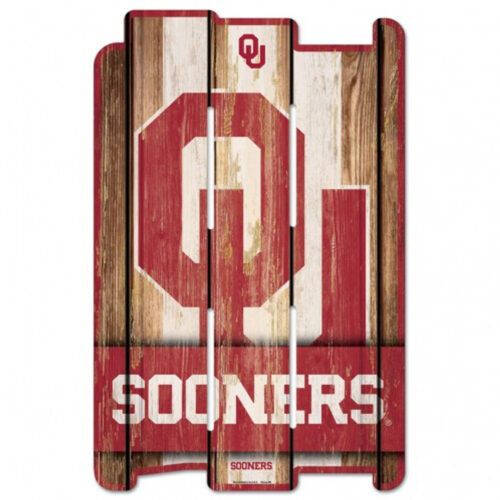 Oklahoma Sooners Sign 11×17 Wood Fence Style