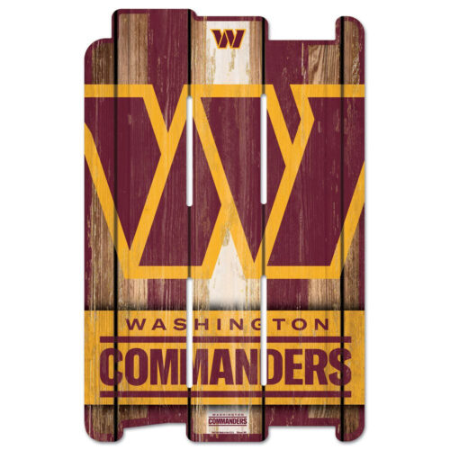 Washington Commanders Team Sign 11×17 Wood Fence Style