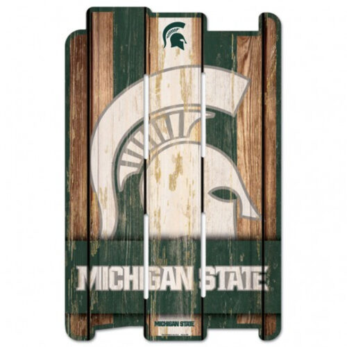 Michigan State Spartans Sign 11×17 Wood Fence Style