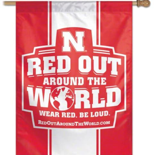 Nebraska Cornhuskers Banner 27×37 Vertical Red Out