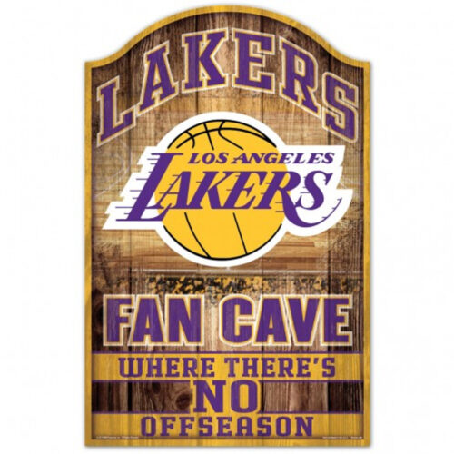 Los Angeles Lakers Sign 11×17 Wood Fan Cave Design