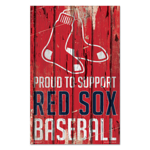 Boston Red Sox Sign 11×17 Wood Proud to Support Design