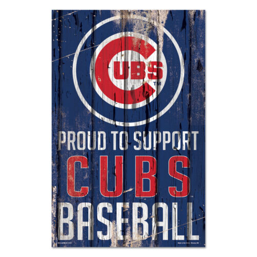 Chicago Cubs Sign 11×17 Wood Proud to Support Design