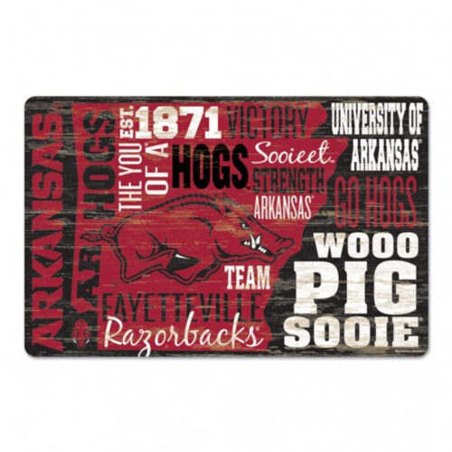 Arkansas Razorbacks Sign 11×17 Wood Wordage Design