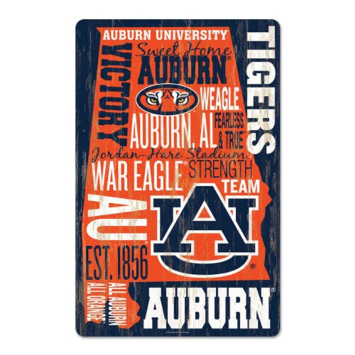 Auburn Tigers Sign 11×17 Wood Wordage Design