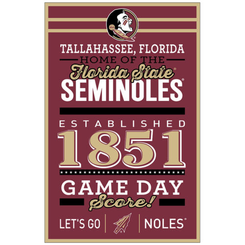 Florida State Seminoles Sign 11×17 Wood Established Design