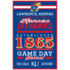 Kansas Jayhawks Sign 11×17 Wood Established Design