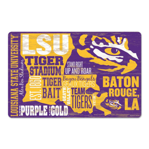 LSU Tigers Sign 11×17 Wood Wordage Design