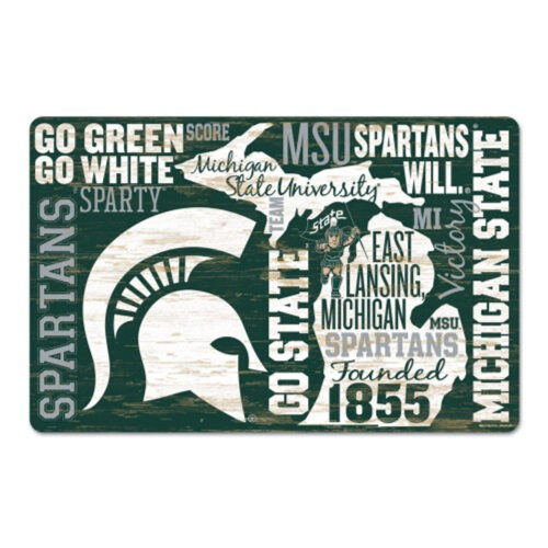 Michigan State Spartans Sign 11×17 Wood Wordage Design