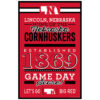 Nebraska Cornhuskers Sign 11×17 Wood Established Design