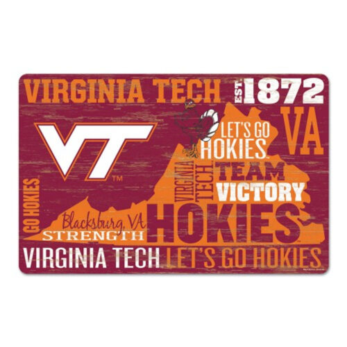 Virginia Tech Hokies Sign 11×17 Wood Wordage Design