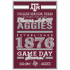 Texas A&M Aggies Sign 11×17 Wood Established Design