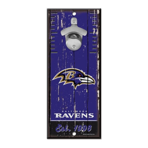 Baltimore Ravens Sign Wood 5×11 Bottle Opener