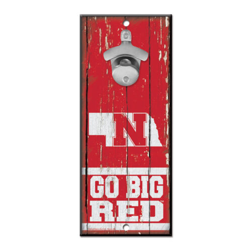 Nebraska Cornhuskers Sign Wood 5×11 Bottle Opener