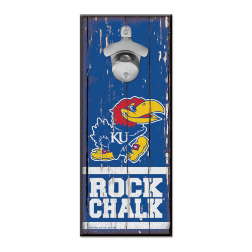 Kansas Jayhawks Sign Wood 5×11 Bottle Opener – Special Order