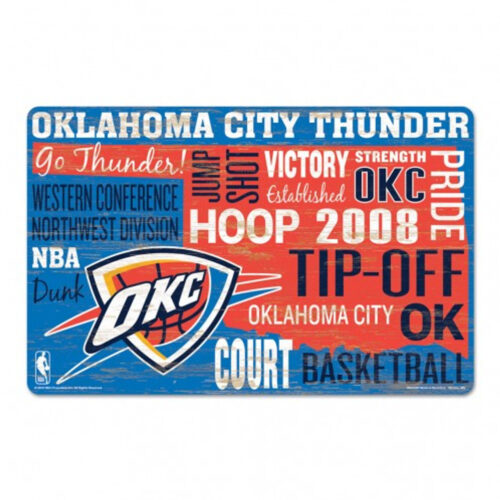 Oklahoma City Thunder Sign 11×17 Wood Wordage Design