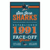 San Jose Sharks Sign 11×17 Wood Established Design