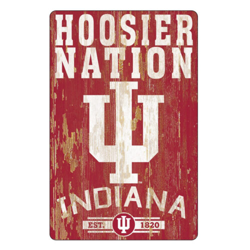 Indiana Hoosiers Sign 11×17 Wood Slogan Design