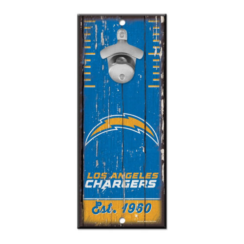 Los Angeles Chargers Sign Wood 5×11 Bottle Opener