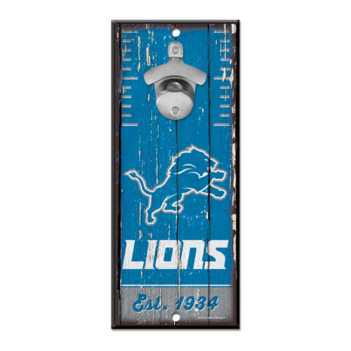 Detroit Lions Sign Wood 5×11 Bottle Opener