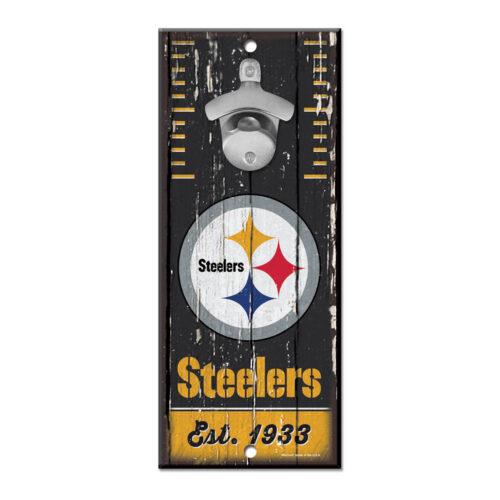 Pittsburgh Steelers Sign Wood 5×11 Bottle Opener